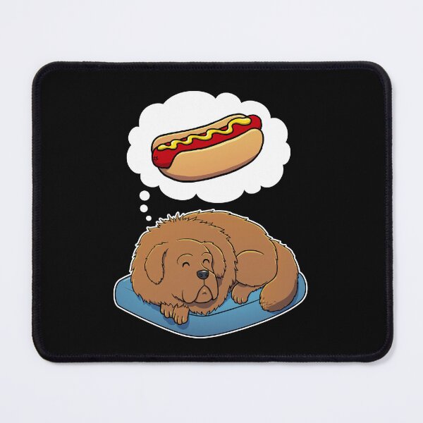 Item preview, Tibetan Mastiff dreaming about Hotdogs designed and sold by DoggieDelights.