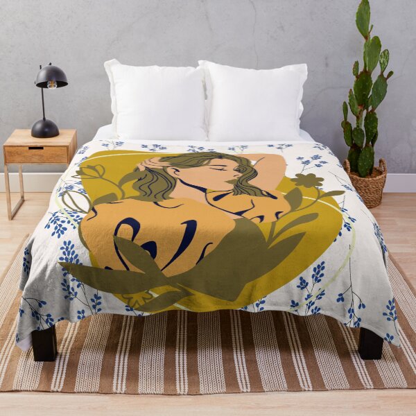 Item preview, Blue Bliss An Illustrative Flower Pillow designed and sold by majnate.