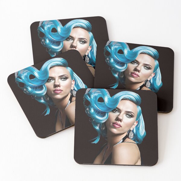 Item preview, Scarlett Johansson with a striking shade of blue hair designed and sold by T3goods.