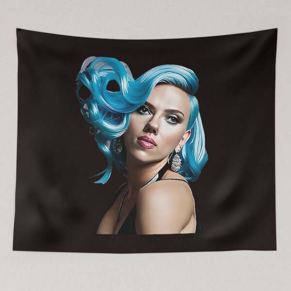Item preview, Scarlett Johansson with a striking shade of blue hair designed and sold by T3goods.