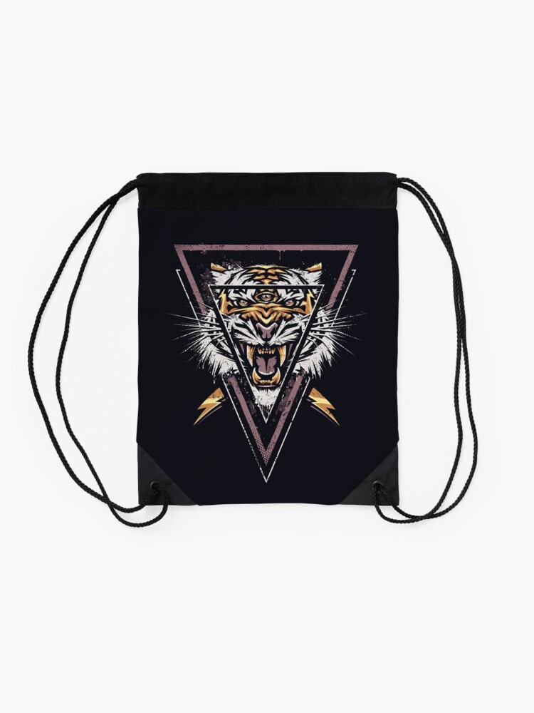 Alternate view of Thee-eyed Tiger Drawstring Bag