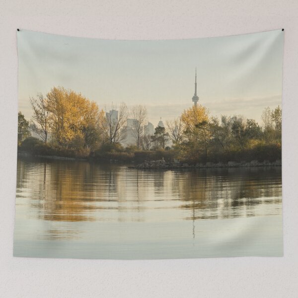 Item preview, Soft Silky Ripples - Toronto Skyline Through the Trees designed and sold by Georgia Mizuleva.