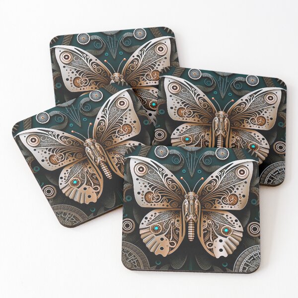 Item preview, Vintage Butterfly Pattern | Golden Butterfly | Butterfly Design | Metal Butterfly | high resolution designed and sold by Synthetic-Intel.