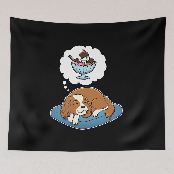 Item preview, Cavalier King Charles Spaniel dreaming about Ice Cream designed and sold by DoggieDelights.