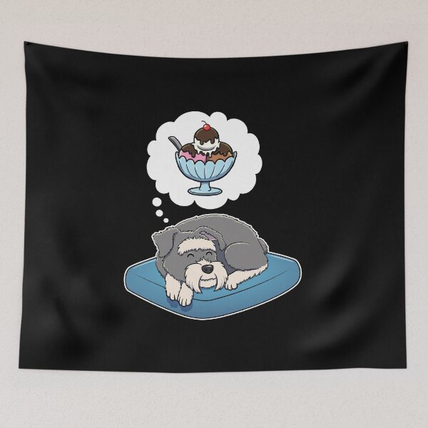 Item preview, Miniature Schnauzer dreaming about Ice Cream designed and sold by DoggieDelights.