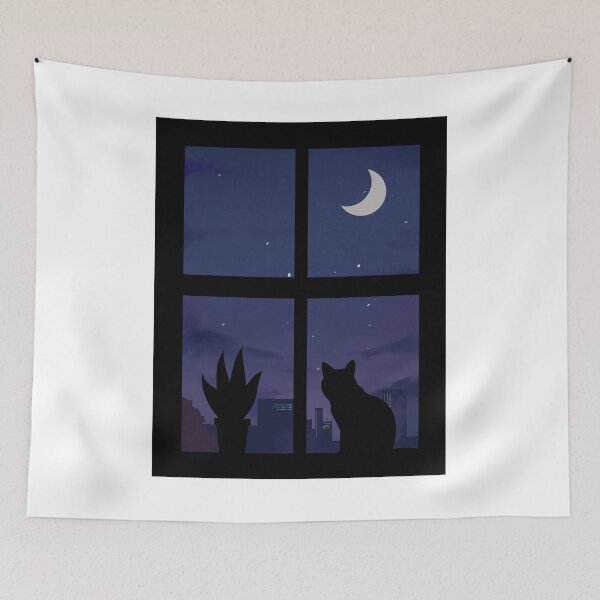 Item preview, The cat on the window, stickers designed and sold by Rowbic.
