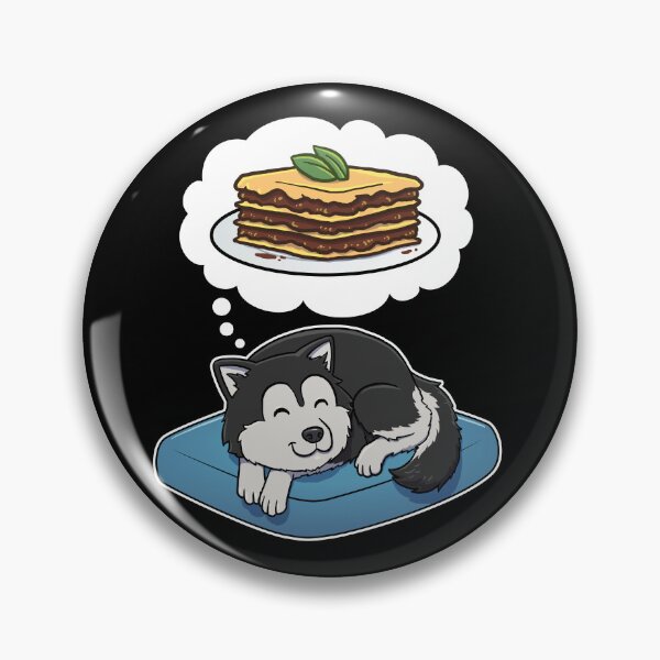 Aperçu de l'œuvre Alaskan Malamute dreaming about lasagna créée et vendue par DoggieDelights.