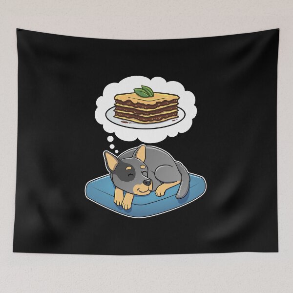 Item preview, Australian Cattle Dog dreaming about lasagna designed and sold by DoggieDelights.