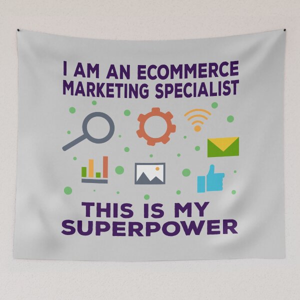Item preview, I am an Ecommerce marketing specialist this is my superpower, dark text, funny superpower lovers, job, humor, joke, meme, superhero worker designed and sold by SGS-.