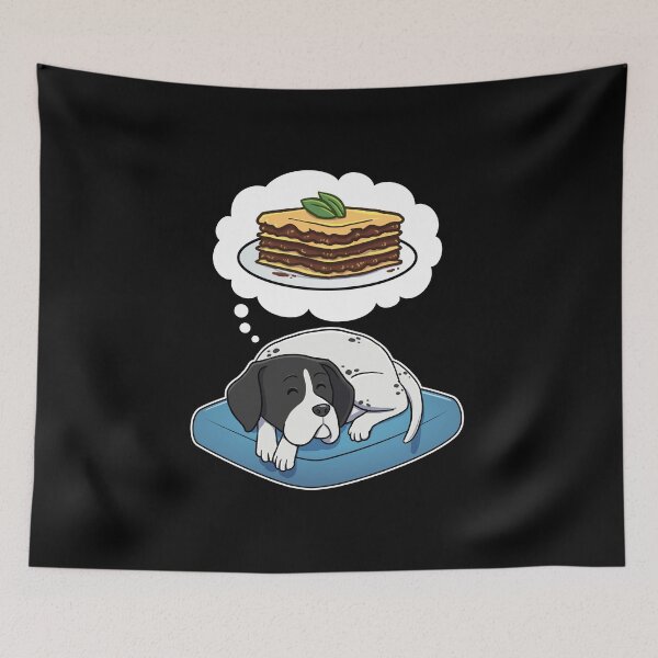 Artikelvorschau, English Pointer dreaming about lasagna entworfen und verkauft von DoggieDelights.