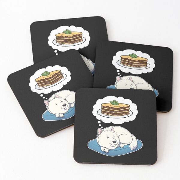 Item preview, Samoyed dreaming about lasagna designed and sold by DoggieDelights.