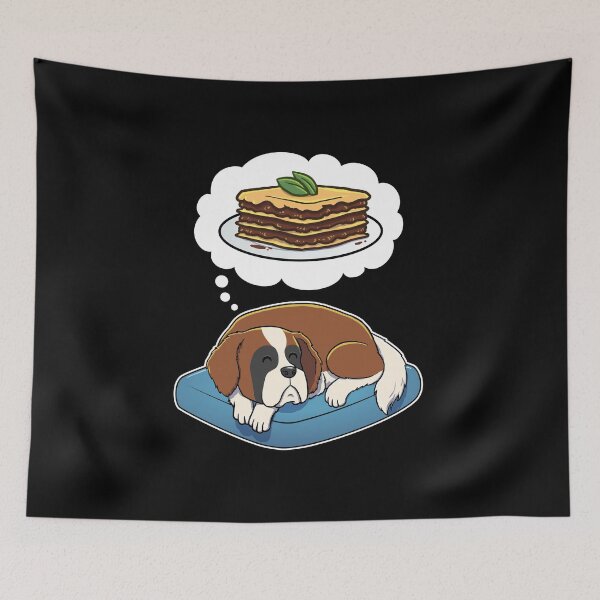 Item preview, St Bernard dreaming about lasagna designed and sold by DoggieDelights.