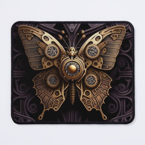 Item preview, Steampunk Butterfly Pattern | Gold and Purple Butterflies | Industrial Butterfly | high resolution designed and sold by Synthetic-Intel.