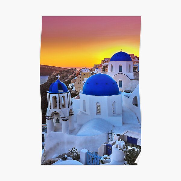 1749 Oia sunset - Santorin Poster