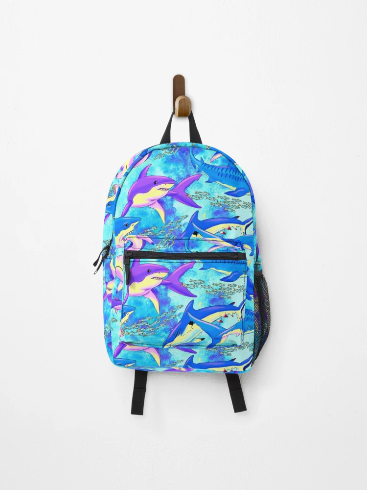 Thumbnail 1 of 3, Backpack, Dynamic Sharks designed and sold by Marta Tesoro.
