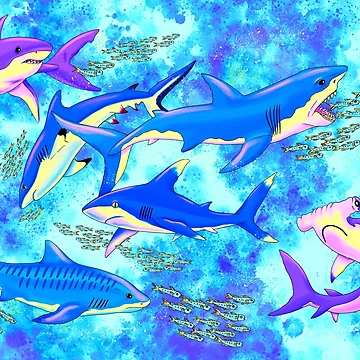 Artwork thumbnail, Dynamic Sharks by Marta Tesoro