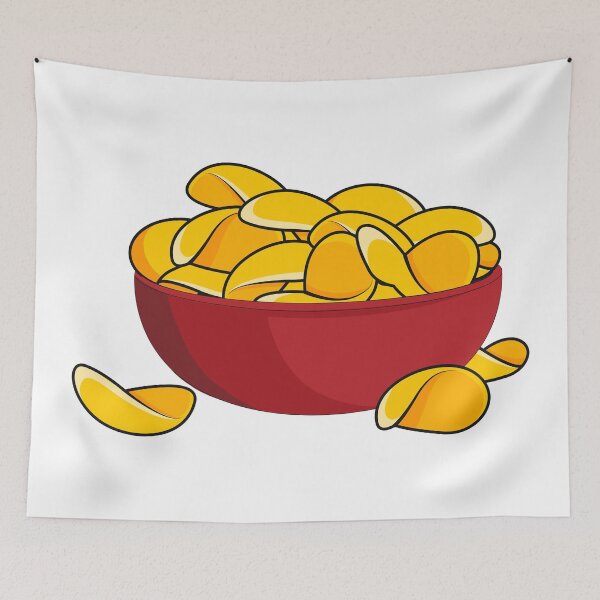 Item preview, Potato chip cartoon illustration designed and sold by Misscartoon.