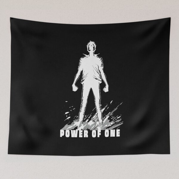 Item preview, Victorious Solitude: A Silhouette of a Human Figure in a Winning Position with the Phrase "Power of One". designed and sold by BotTastic.