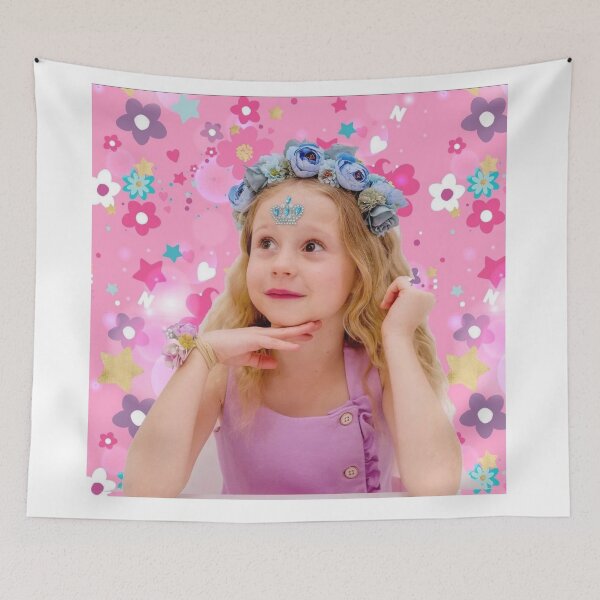 Item preview, like nastya, like nastya blue flowers crown colorful background designed and sold by theJuniorJams.
