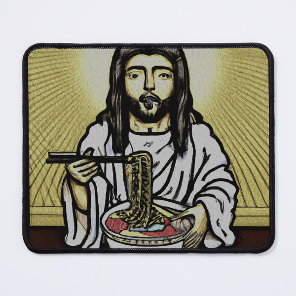 Item preview, JE-SUS eating ramen JESUS WATCHING designed and sold by ALIENATIVED.