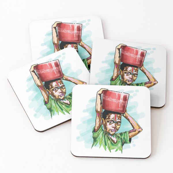 Item preview, Black African Boy Carrying a Water Bowl designed and sold by Kainene.