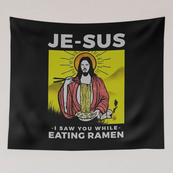 Item preview, JESUS WATCHING JE-SUS eating ramen  designed and sold by ALIENATIVED.
