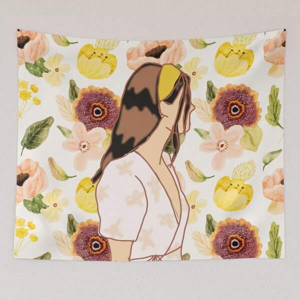 Item preview, Bright and Cheerful Girl Illustration Pillow Design designed and sold by majnate.
