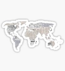 Pegatina Mapa mundial de periódicos