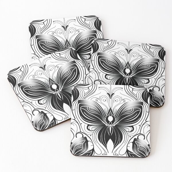Item preview, Cute Butterfly Pattern | Black Ink Butterfly | Greyscale Butterfly | Butterfly Home Décor | high resolution designed and sold by Synthetic-Intel.