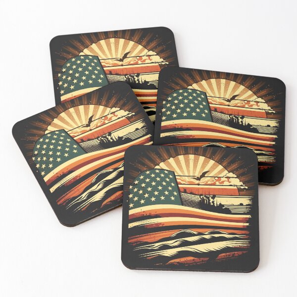 Item preview, American vintage sunset at sea, with the ship and crazy waves designed and sold by AndrewWorld.