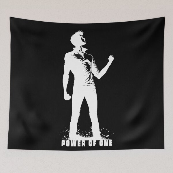 Item preview, Victorious Solitude: A Silhouette of a Human Figure in a Winning Position with the Phrase "Power of One". designed and sold by BotTastic.