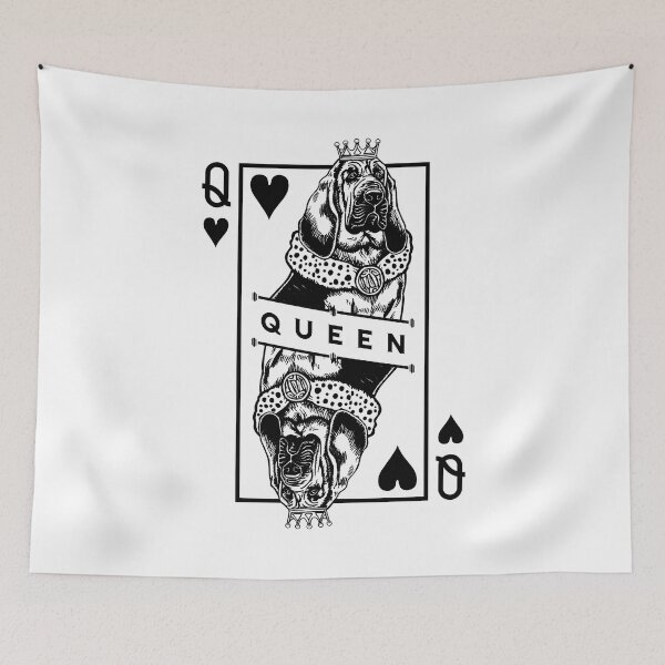 Item preview, Bloodhound Queen Of Hearts Funny Dog Lover Pop Art designed and sold by GrandeDuc.