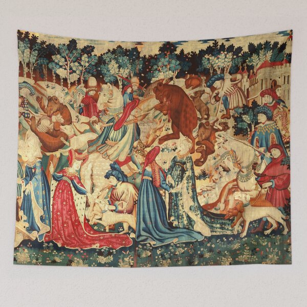 Item preview, MEDIEVAL BEAR HUNT  Devonshire Hunting Tapestry designed and sold by BulganLumini.