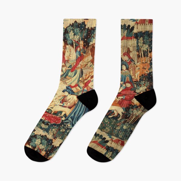Item preview, MEDIEVAL BEAR HUNT Devonshire Hunting Tapestry designed and sold by BulganLumini.