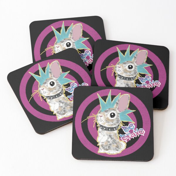 Item preview, Be Brave Punk Bunny Rabbit designed and sold by SpiritedArtwork.
