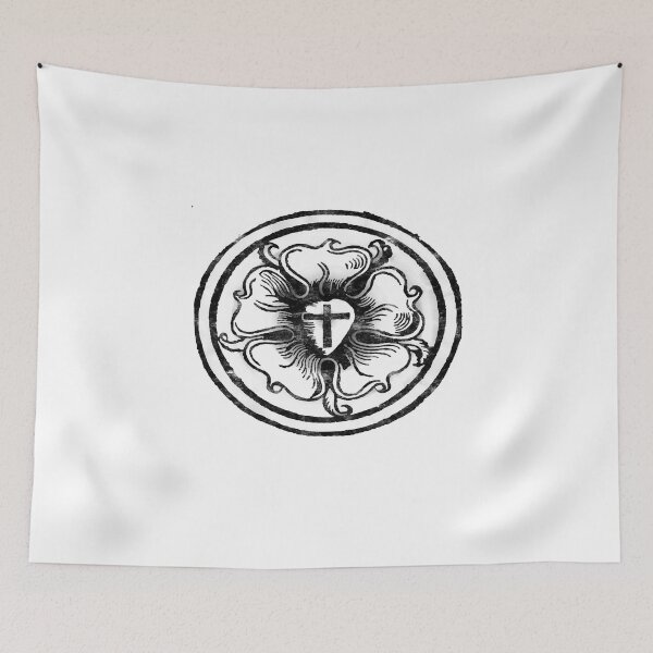 Item preview, Martin Luther Rose Lutheran Symbol Distressed distressed 5 Solas designed and sold by funnytshirtemp.