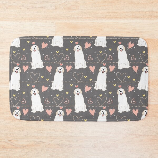 Item preview, LOVE White Cream Golden Retriever  - Gray background designed and sold by Lulupainting.