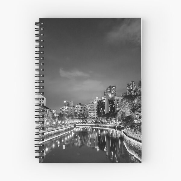 Item preview, Monocromo del río Singapur por la noche designed and sold by ylbartstudio.