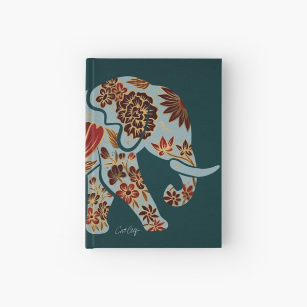 Item preview, Porcelain Floral Elephant – Teal & Crimson designed and sold by Cat Coquillette.