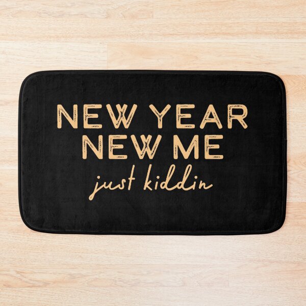 Item preview, 2023 New Year New Me Just Kiddin Pale Orange Text Typography Design designed and sold by SleepingInCo.