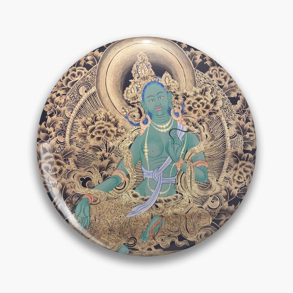 Item preview, green tara thangka painting designed and sold by kabis.