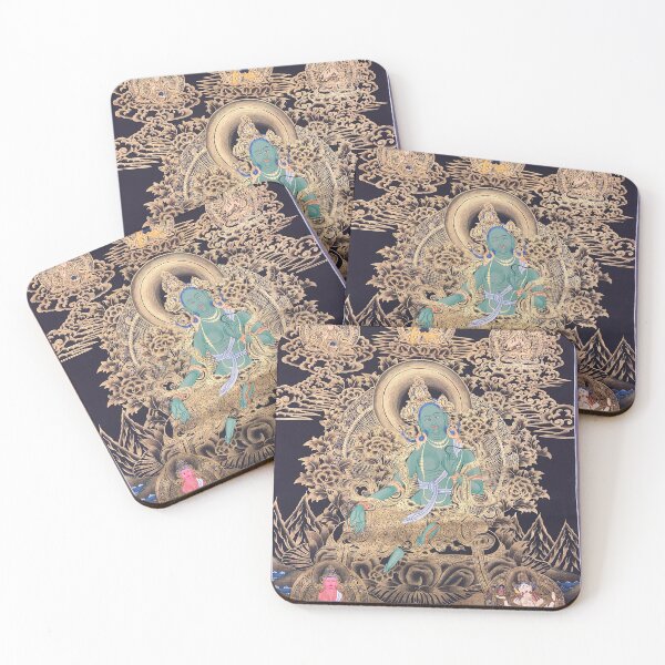 Item preview, green tara thangka painting designed and sold by kabis.