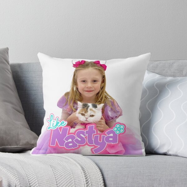 Item preview, like nastya holding Cute Cat, like nasya Soft Stuffed Plush Animal Toy,like nastya logo designed and sold by theJuniorJams.