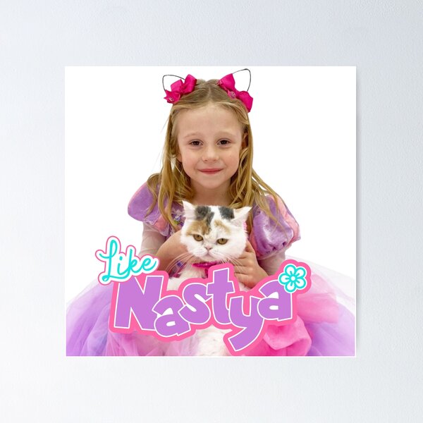 Item preview, like nastya holding Cute Cat, like nasya Soft Stuffed Plush Animal Toy,like nastya logo designed and sold by theJuniorJams.