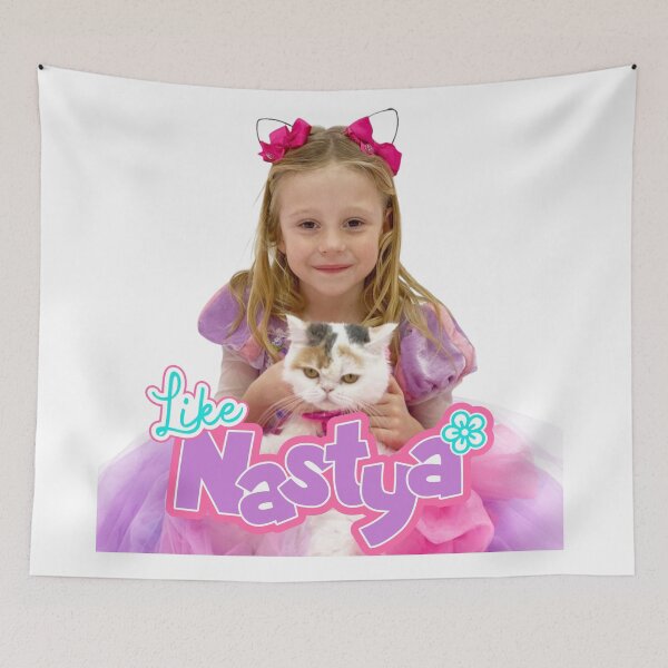 Item preview, like nastya holding Cute Cat, like nasya Soft Stuffed Plush Animal Toy,like nastya logo designed and sold by theJuniorJams.
