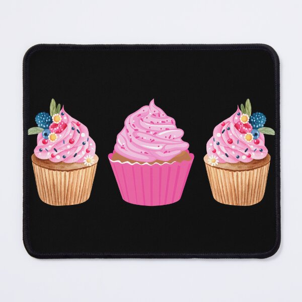 Item preview, three pink cupcakes designed and sold by ramazis.