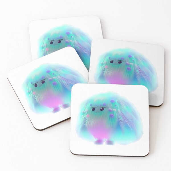 Item preview, Turquoise pink cute Glowing Monster. Meme. White designed and sold by Olga Nagornaya.