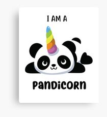 Pandicorn - I Am A Pandicorn Cute Panda Unicorn Canvas Print
