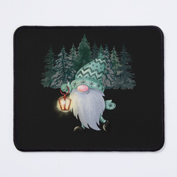 Item preview, Cute Funny Winter Gnome in Snowy Woods with White Beard, Blue Peaked Cap and Lantern Design designed and sold by Lost-World-Shop.