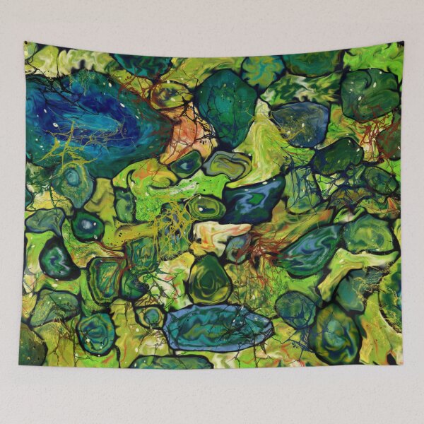 Item preview, Abstract Art - Liquid Art - blue green black designed and sold by Connys Colorful World.